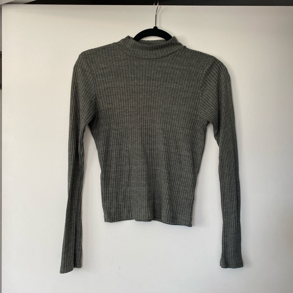 topshop ribbed mock neck